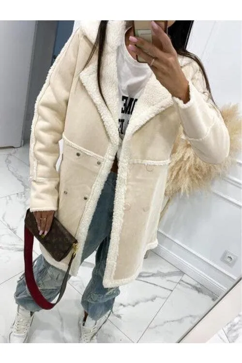 Wynne Lapel Collar Exposed Seam Buttoned Coat