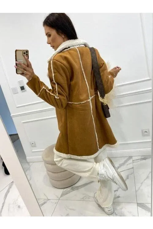 Wynne Lapel Collar Exposed Seam Buttoned Coat