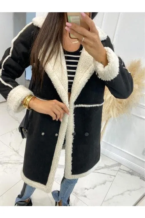 Wynne Lapel Collar Exposed Seam Buttoned Coat