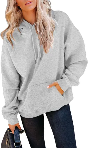Yuccalley Women's Long Sleeve Fashion Pocket Hoodies Casual Pullover Tops